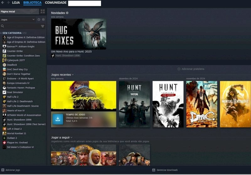 CONTA STEAM 9 ANOS (TEM PRIME CS2, CYBERPUNK, HITMAN, ETC.)